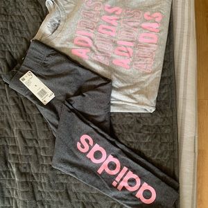 Adidas leggings and T-shirt